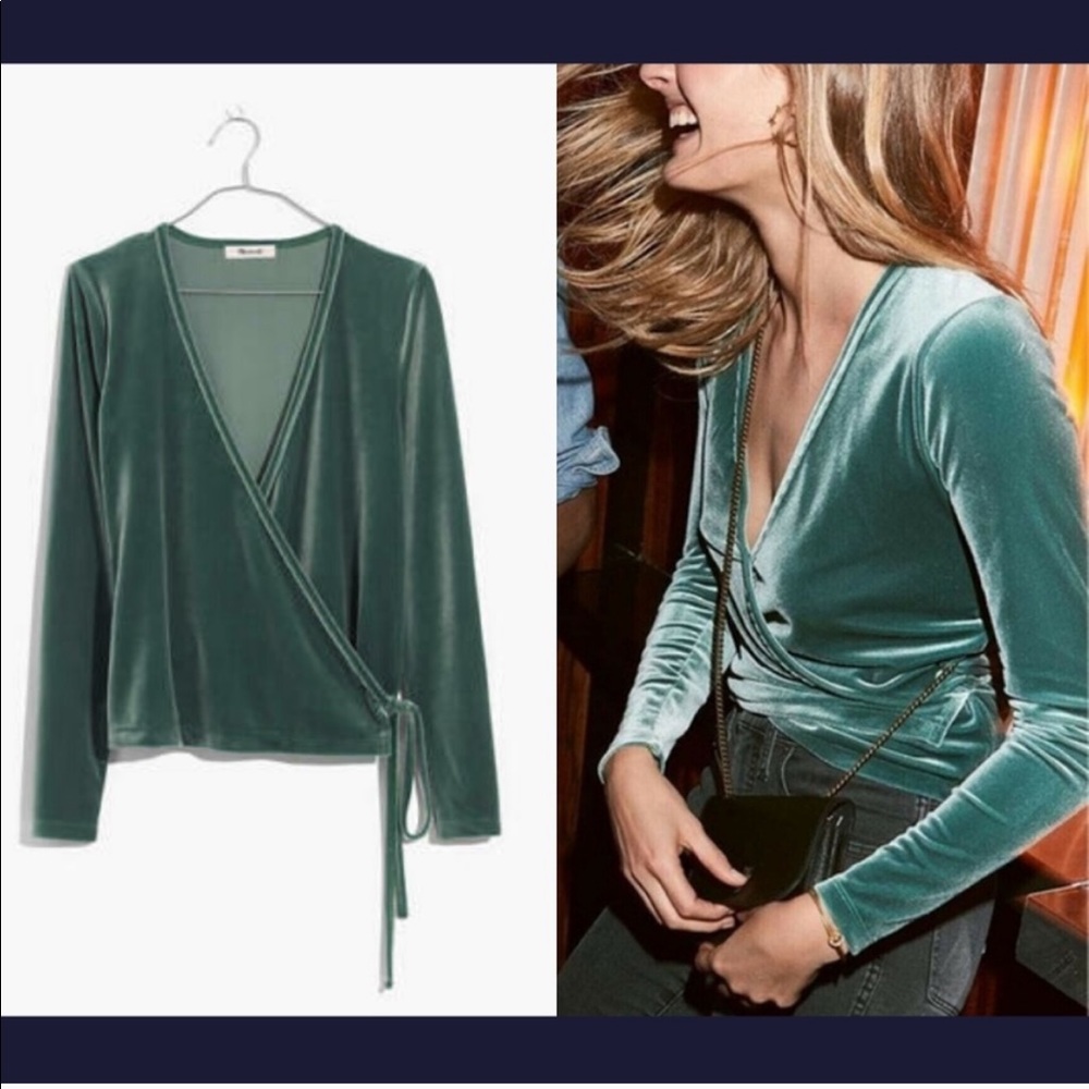 Madewell Velvet Wrap Top